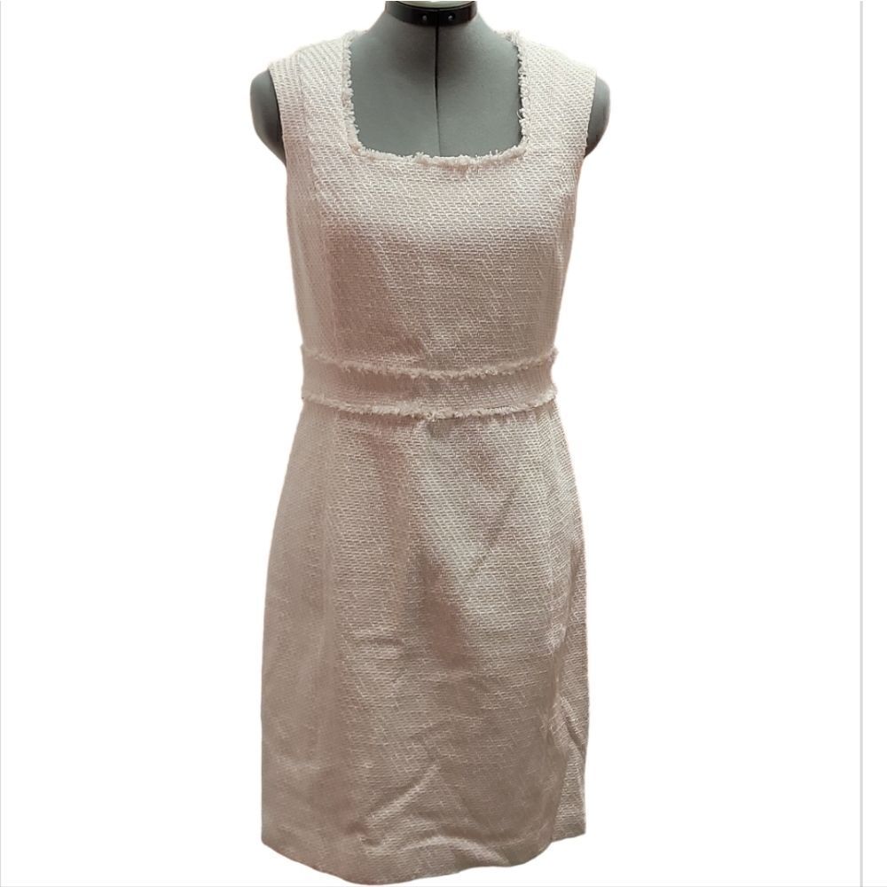 Karl Lagerfeld Sleeveless Square Neck Tweed Dress - Picture 3 of 6